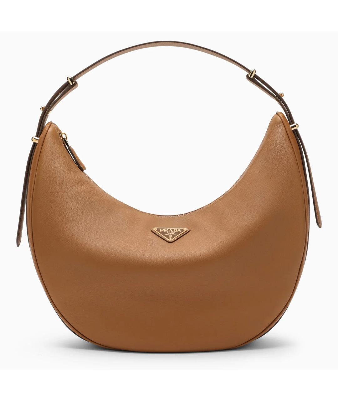 PRADA Коричневая сумка через плечо из лакированной кожи, фото 3