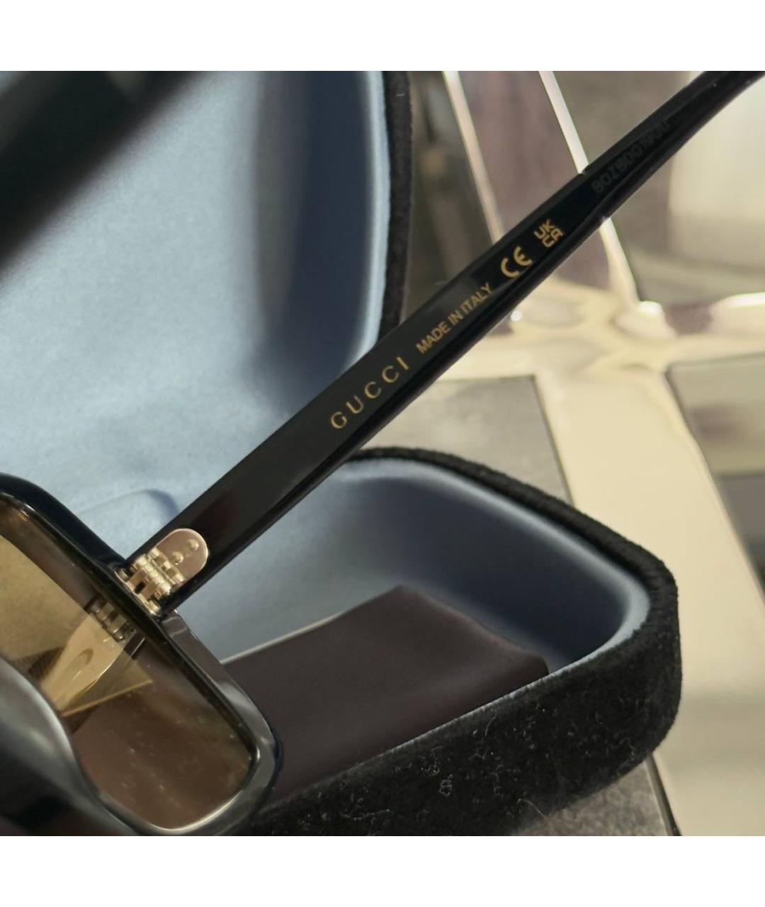 GUCCI Черные пластиковые солнцезащитные очки, фото 5