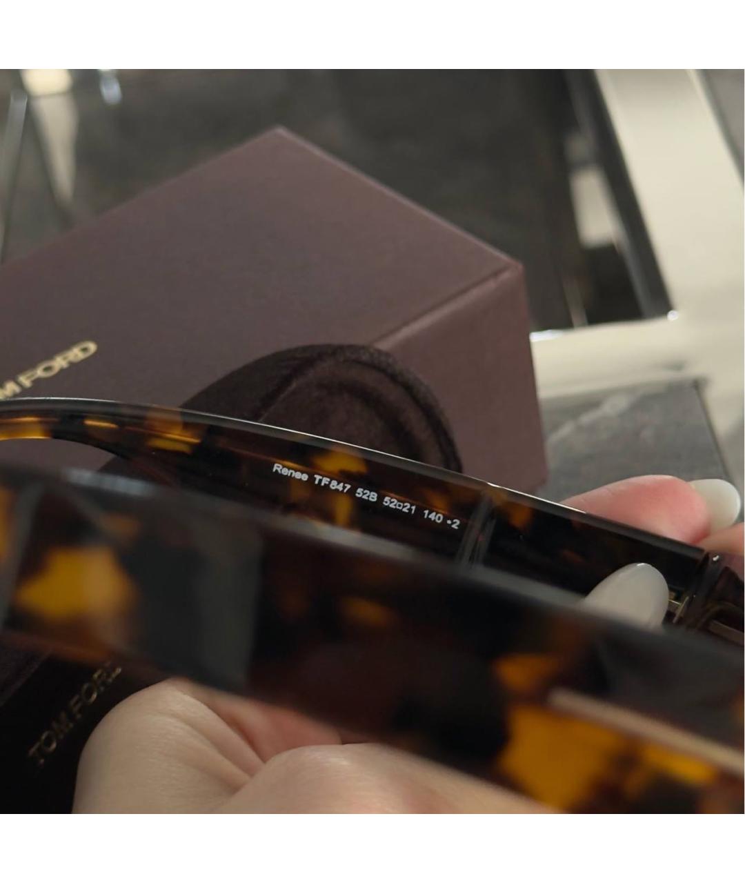 TOM FORD Коричневые пластиковые солнцезащитные очки, фото 4