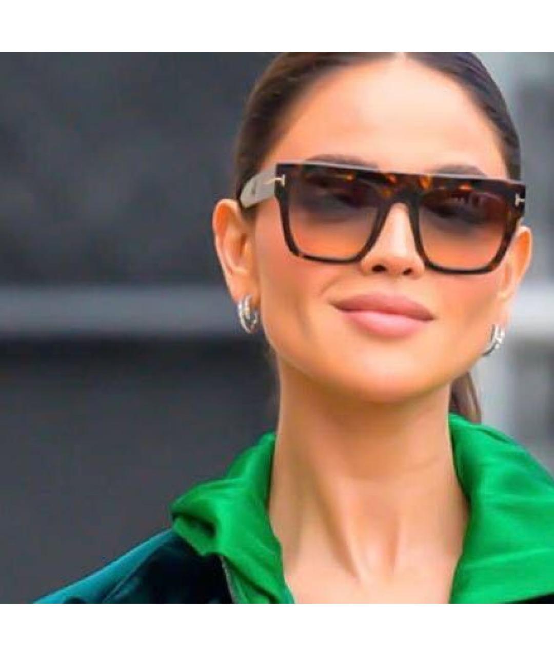 TOM FORD Коричневые пластиковые солнцезащитные очки, фото 7