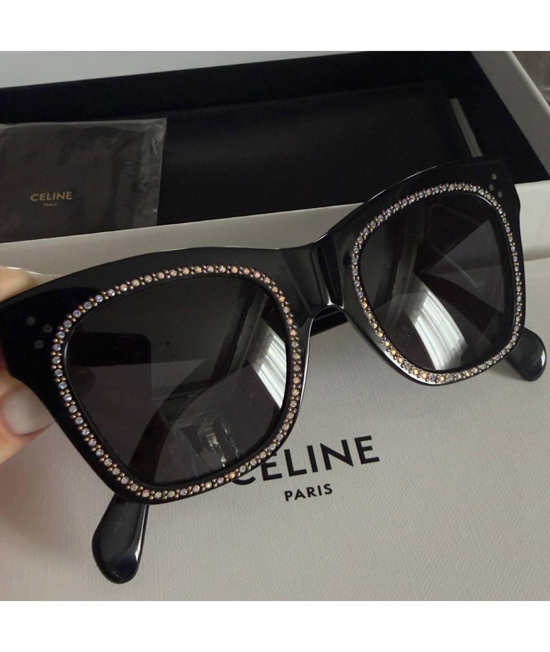 CELINE Черные пластиковые солнцезащитные очки, фото 3
