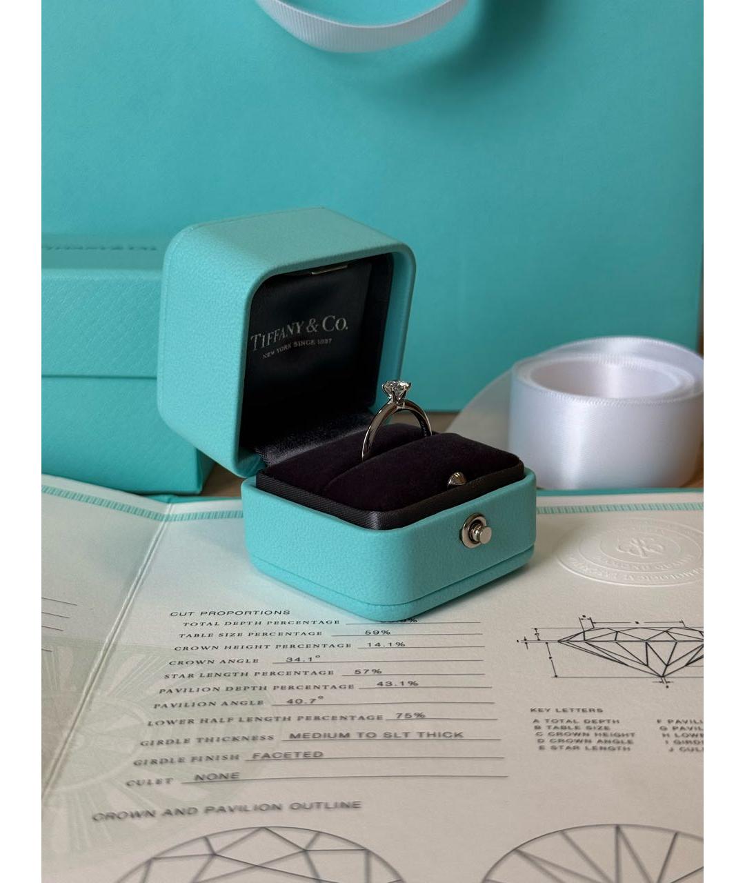 TIFFANY&CO Белое платиновое кольцо, фото 3