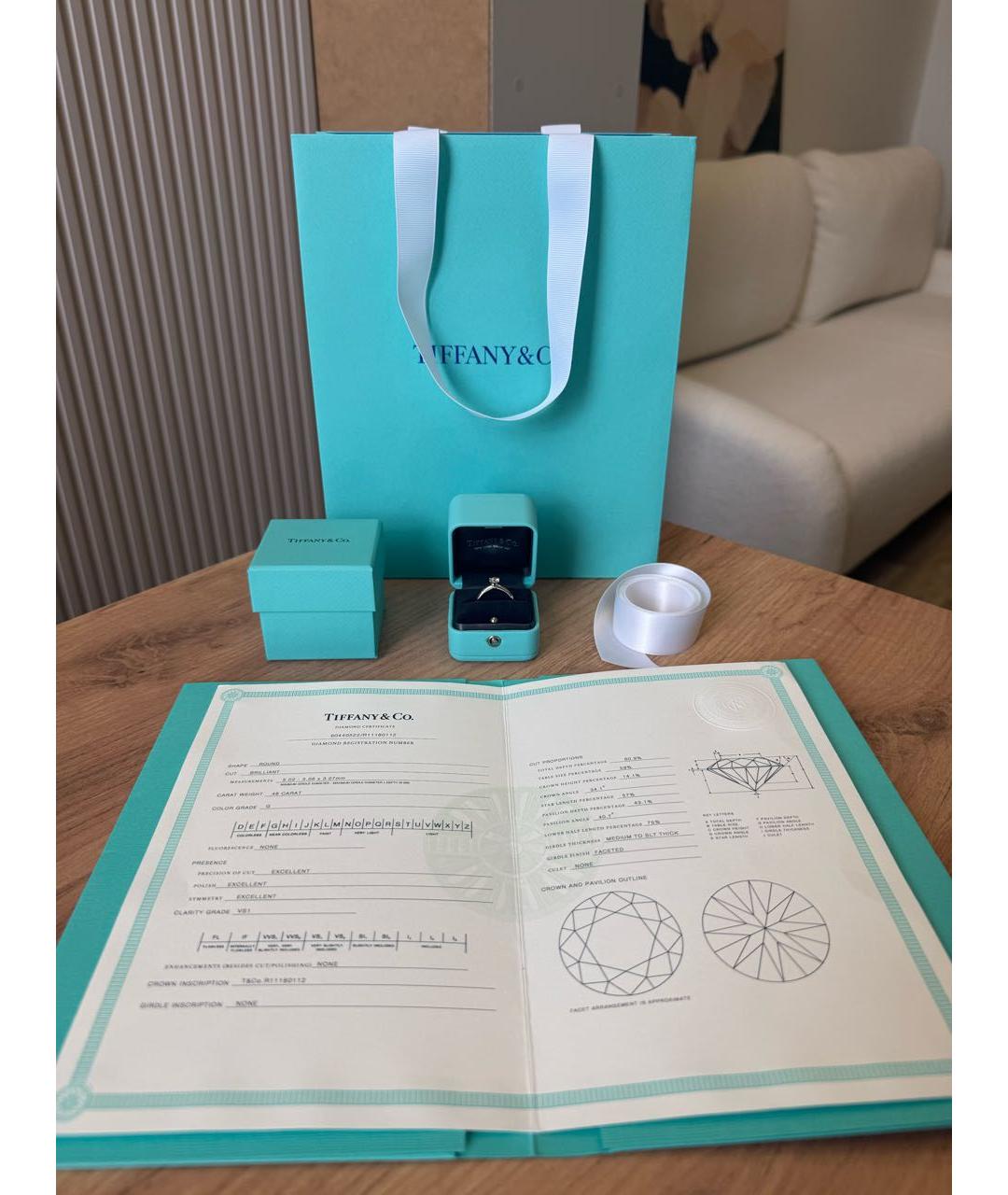 TIFFANY&CO Белое платиновое кольцо, фото 6
