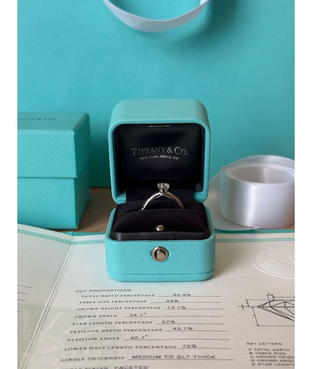 TIFFANY&CO Белое платиновое кольцо, фото 2