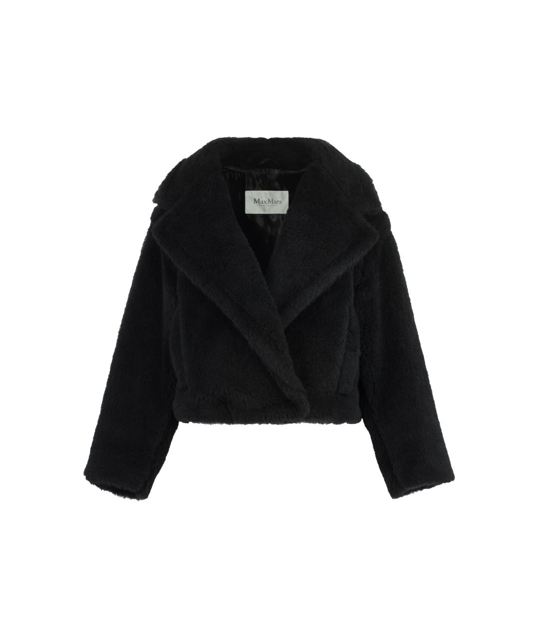 MAX MARA Черная шерстяная дубленка, фото 1