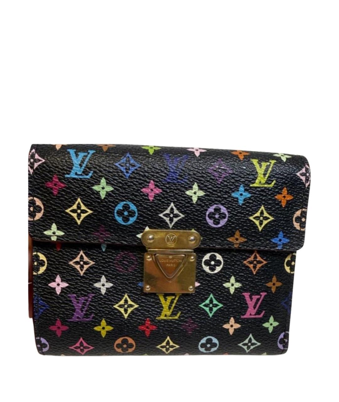 LOUIS VUITTON Черный кожаный кошелек, фото 1