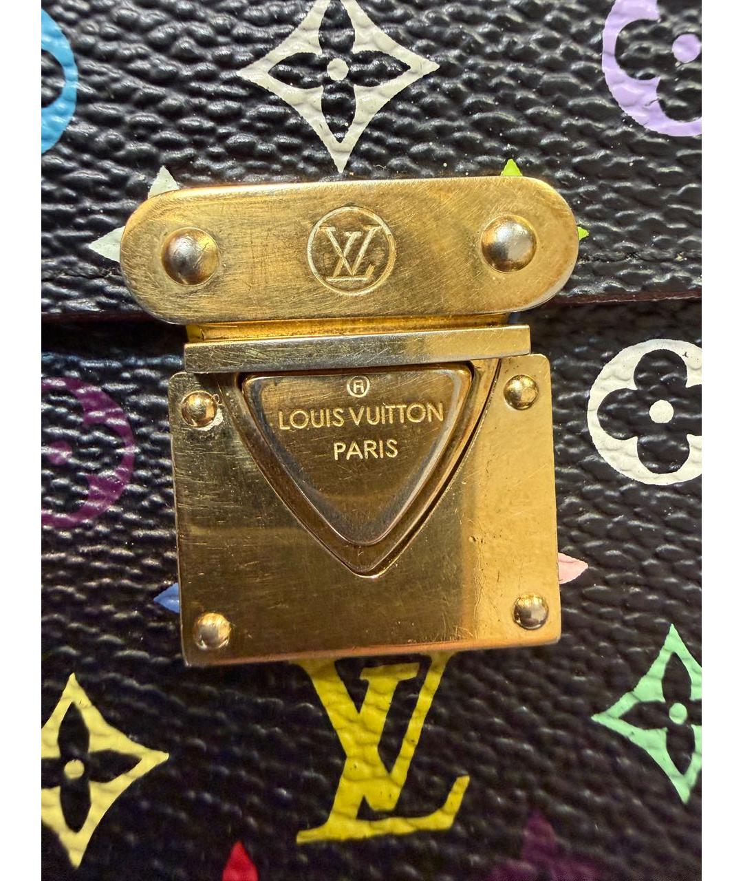 LOUIS VUITTON Черный кожаный кошелек, фото 5