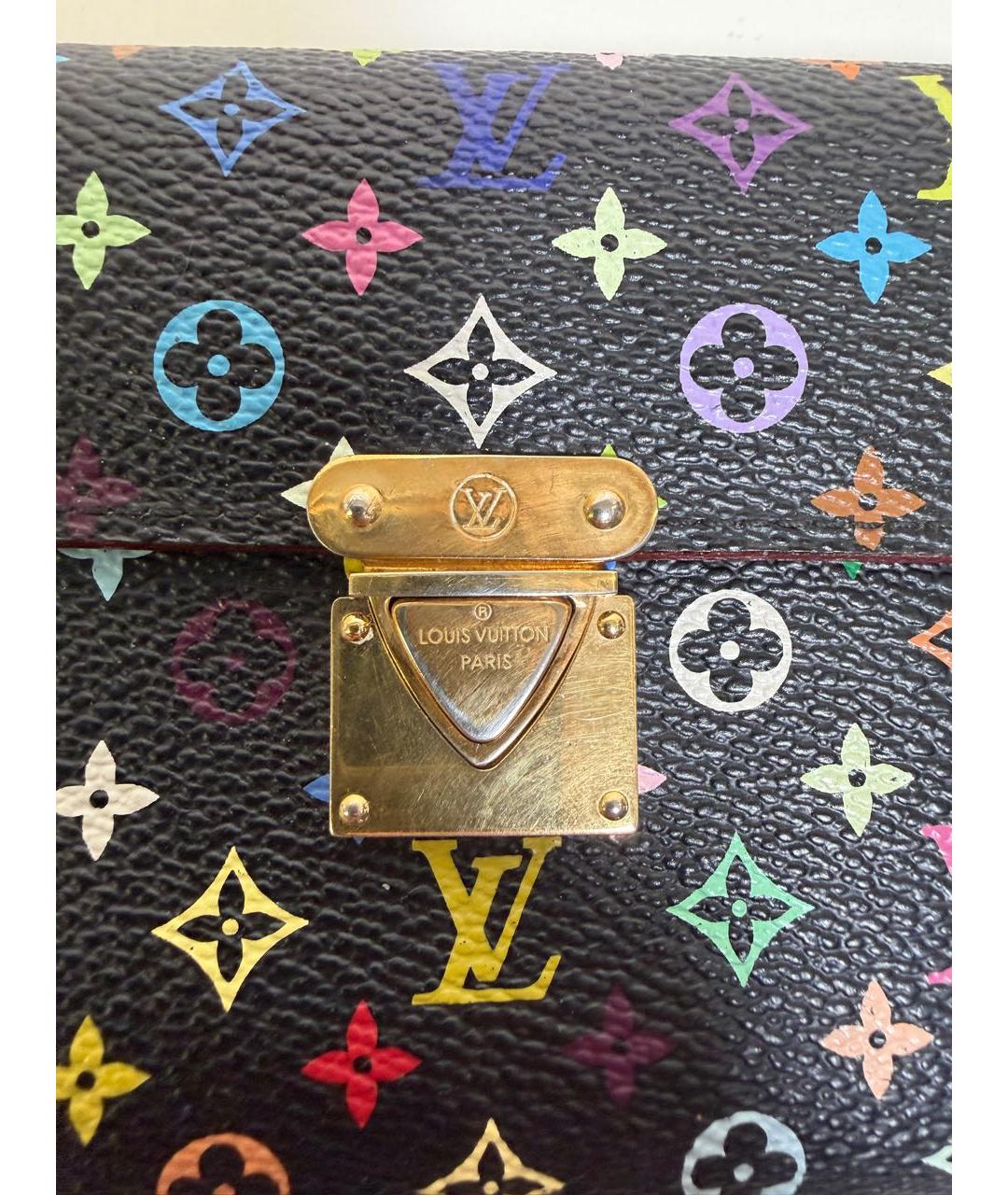LOUIS VUITTON Черный кожаный кошелек, фото 2