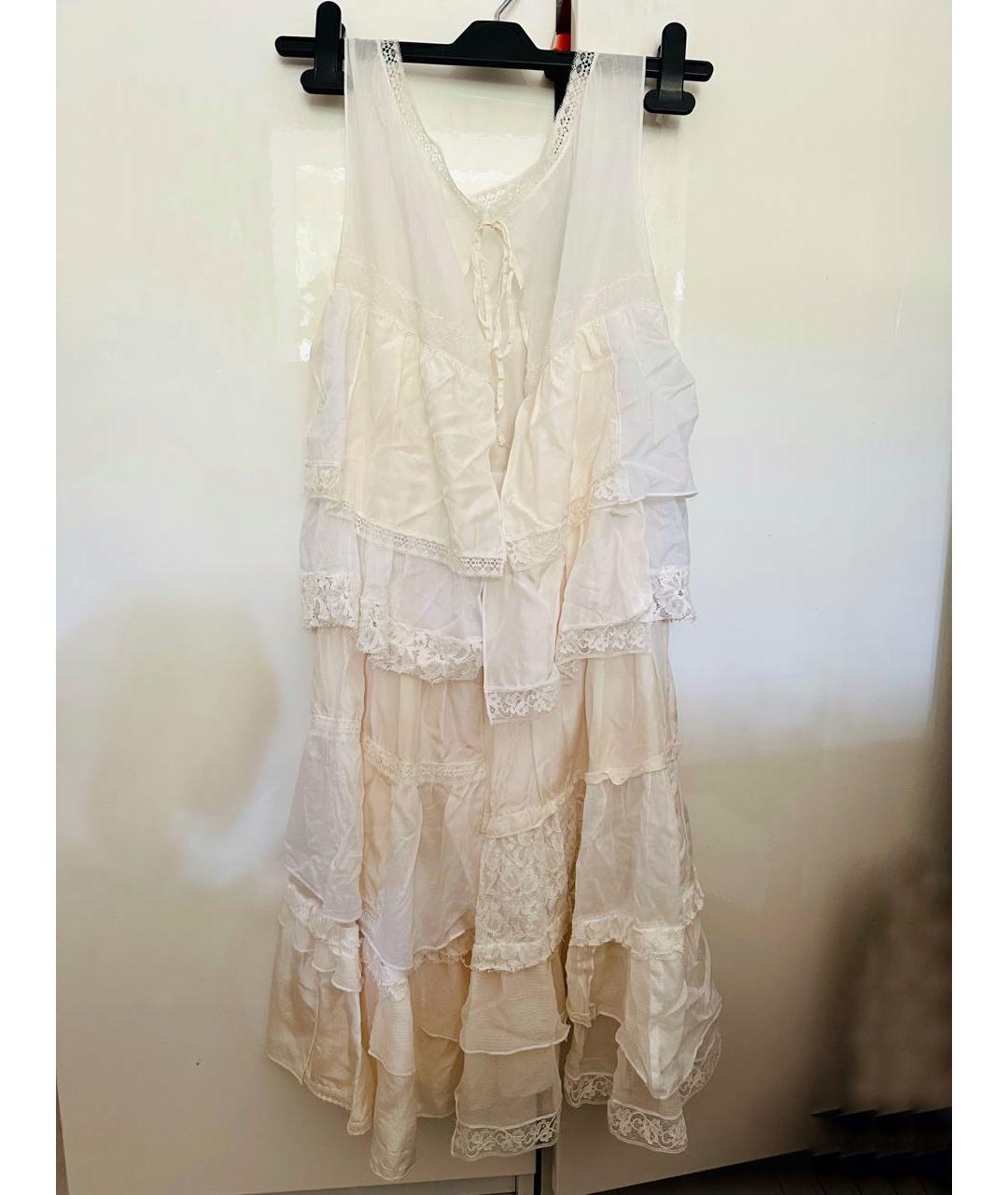 NINA RICCI Белое шелковое коктейльное платье, фото 4