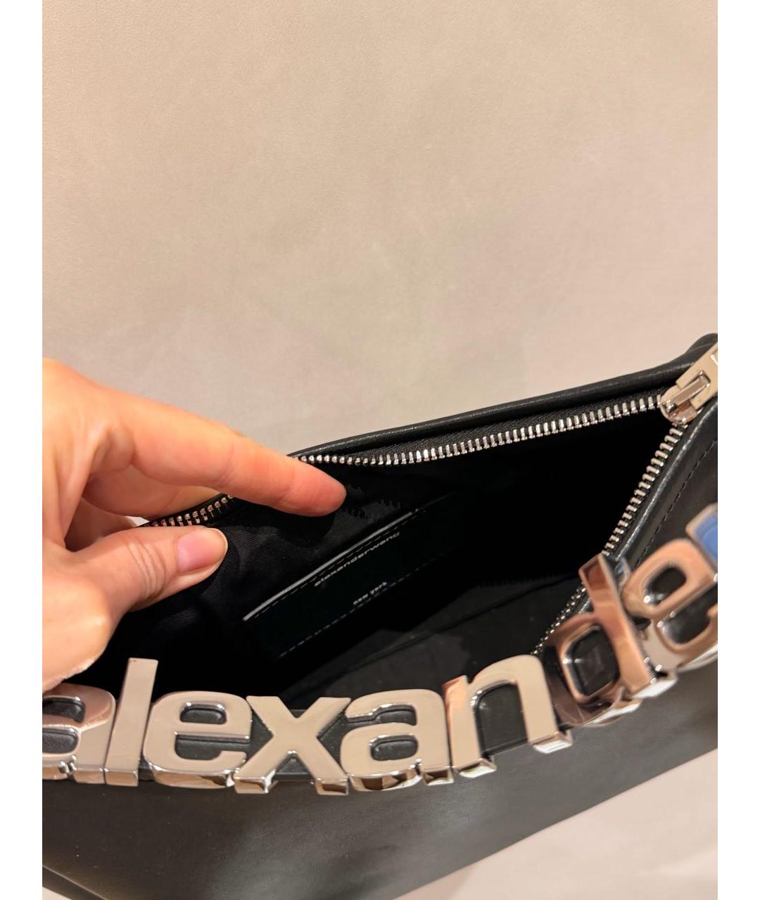 ALEXANDER WANG Черная кожаная сумка с короткими ручками, фото 4
