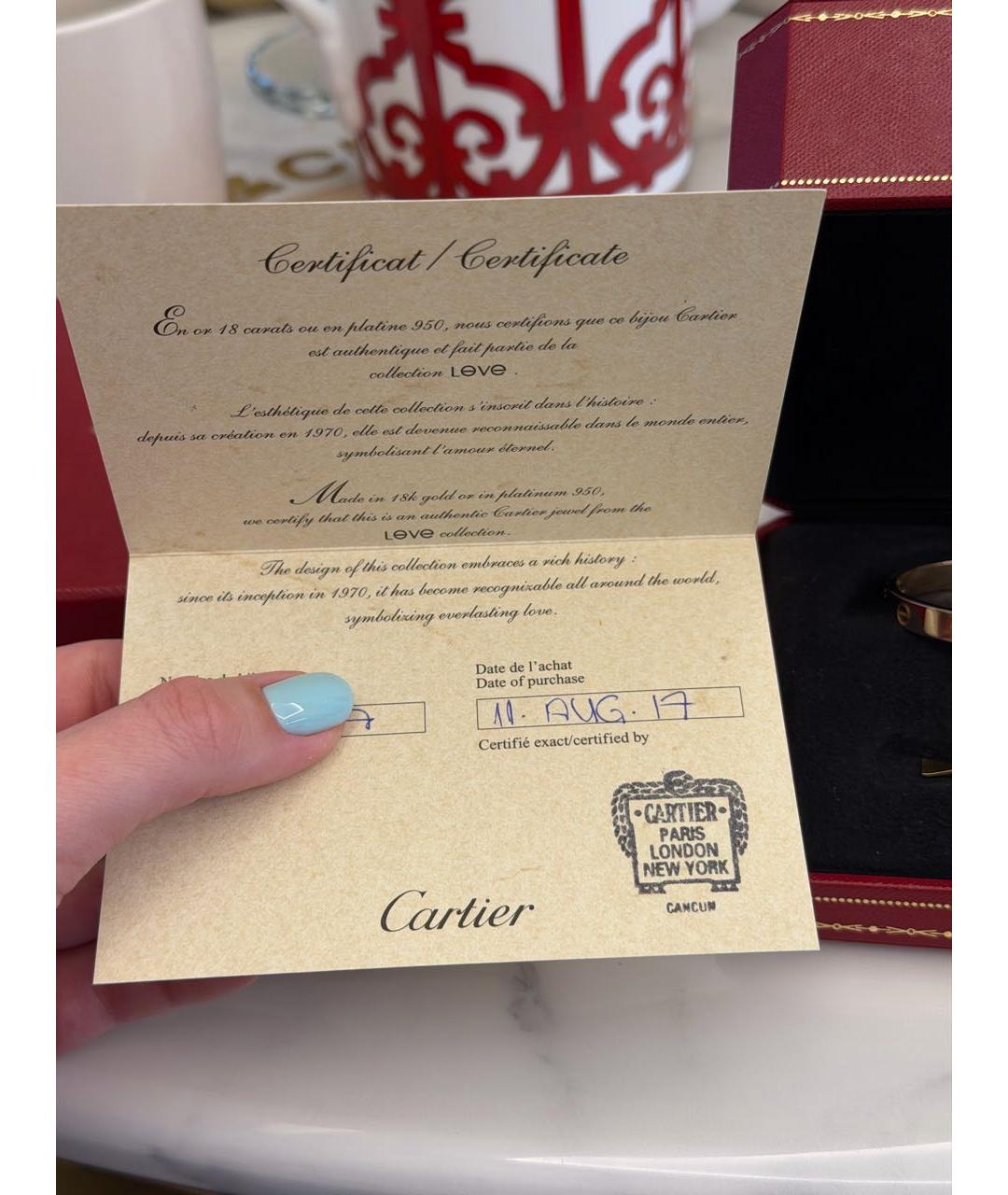 CARTIER Золотой браслет из желтого золота, фото 4