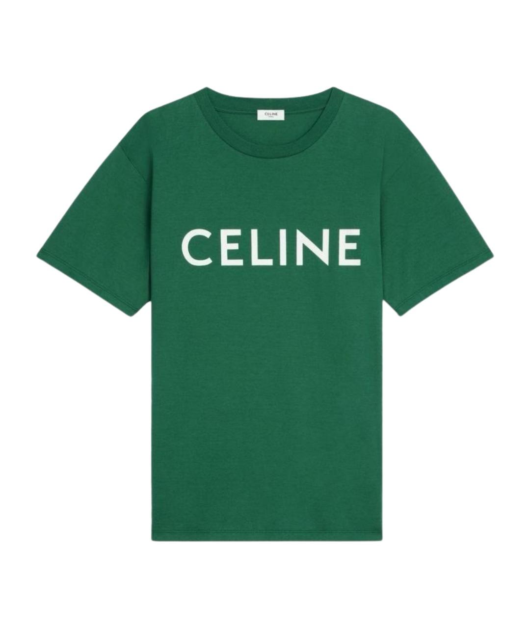CELINE Зеленая хлопковая футболка, фото 1