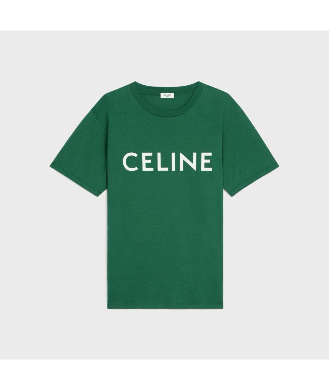 CELINE Зеленая хлопковая футболка, фото 3