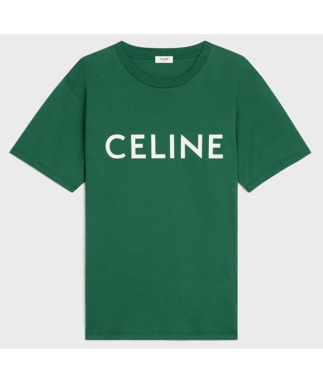 CELINE Зеленая хлопковая футболка, фото 6