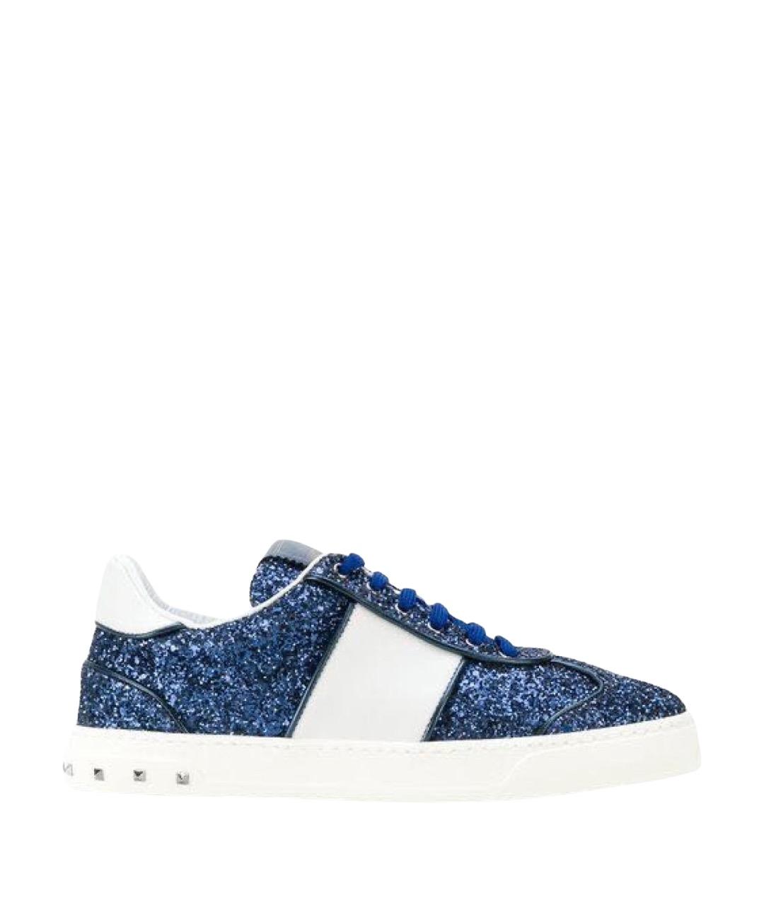 VALENTINO Синие кожаные кеды, фото 1