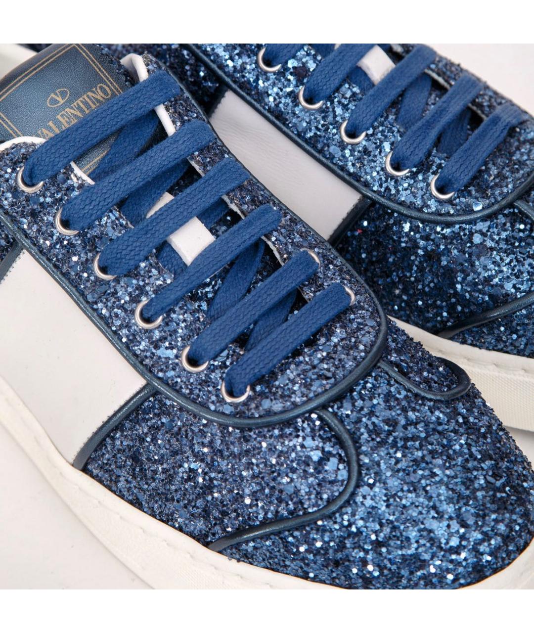 VALENTINO Синие кожаные кеды, фото 4