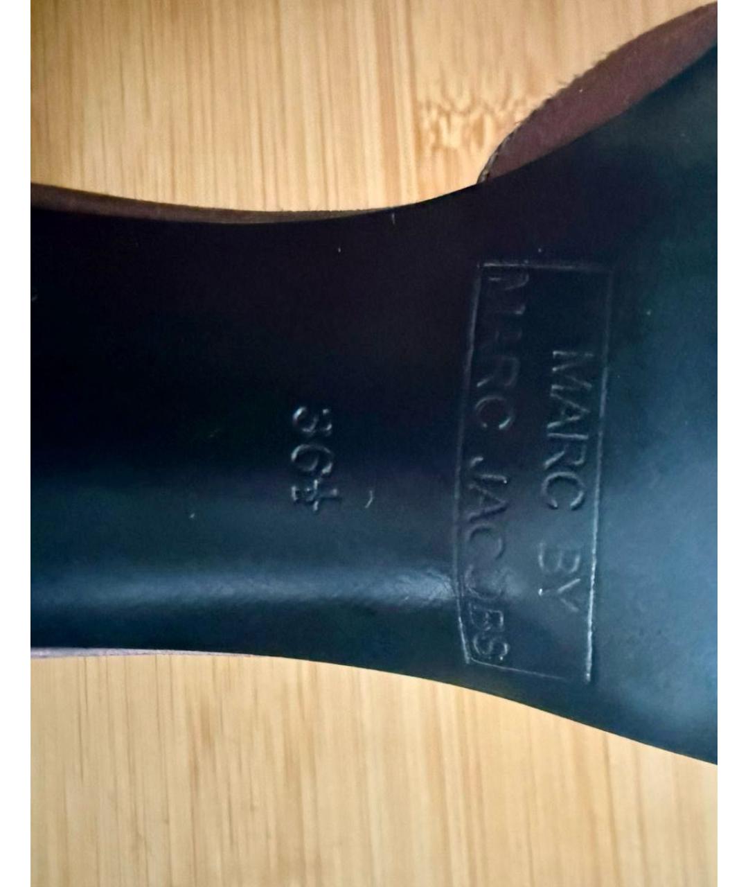 MARC BY MARC JACOBS Коричневые кожаные босоножки, фото 6