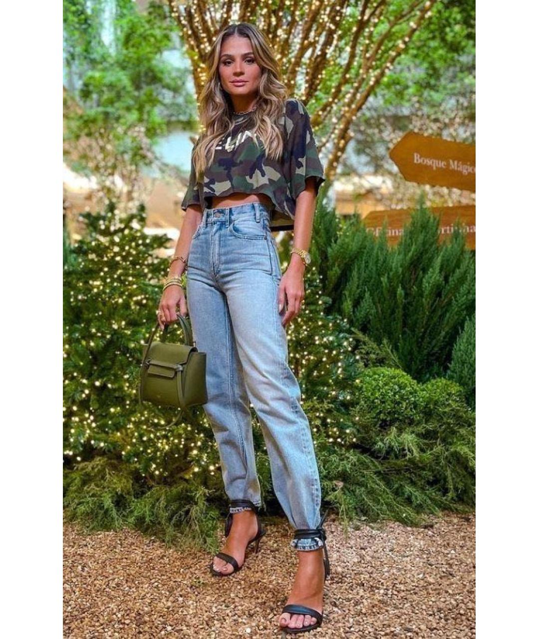 CELINE Хаки хлопковая футболка, фото 4