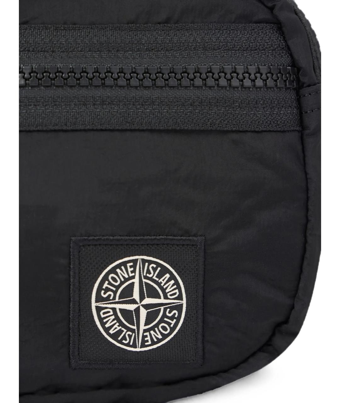 STONE ISLAND Черная поясная сумка, фото 3