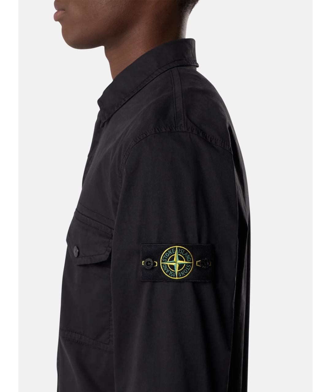 STONE ISLAND Черная хлопковая куртка, фото 4