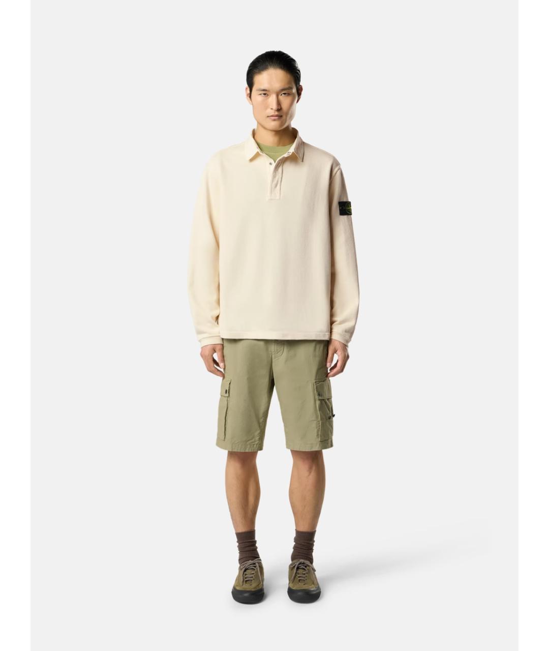 STONE ISLAND Белый хлопковый джемпер / свитер, фото 2