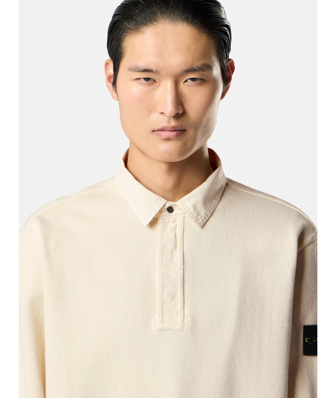 STONE ISLAND Белый хлопковый джемпер / свитер, фото 4