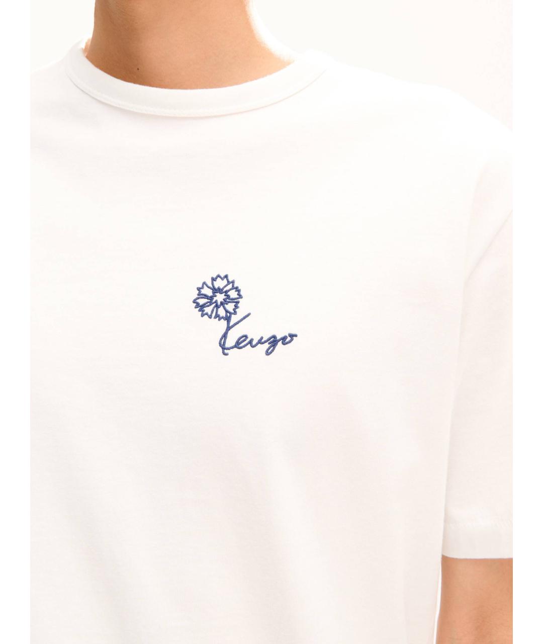 KENZO Белая хлопковая футболка, фото 5