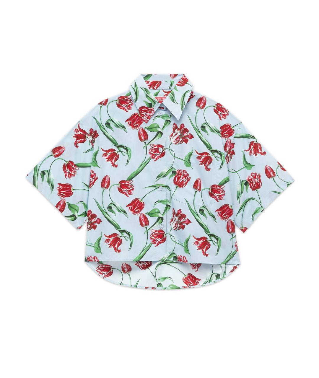 KENZO Голубая хлопковая рубашка, фото 1