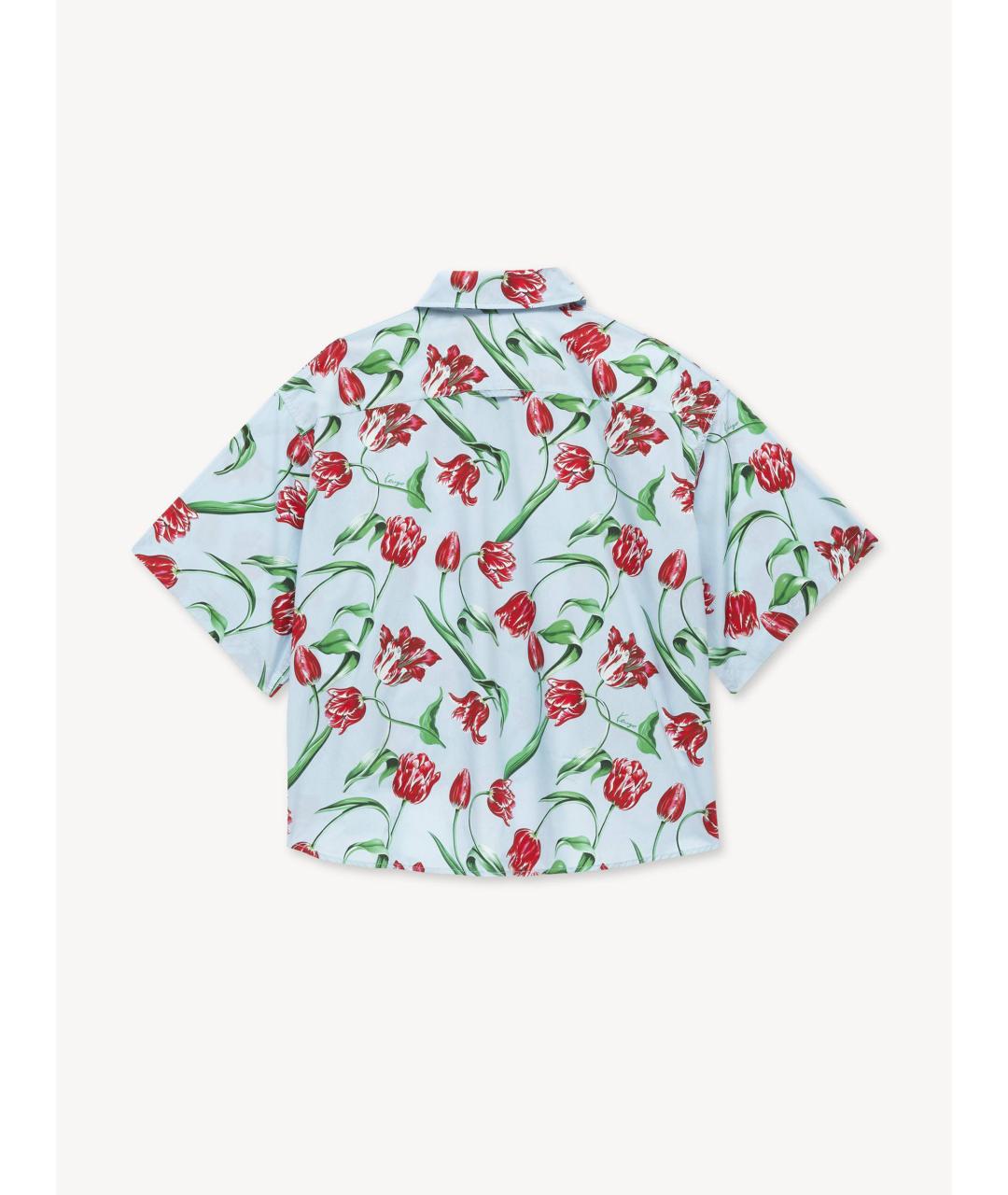 KENZO Голубая хлопковая рубашка, фото 7