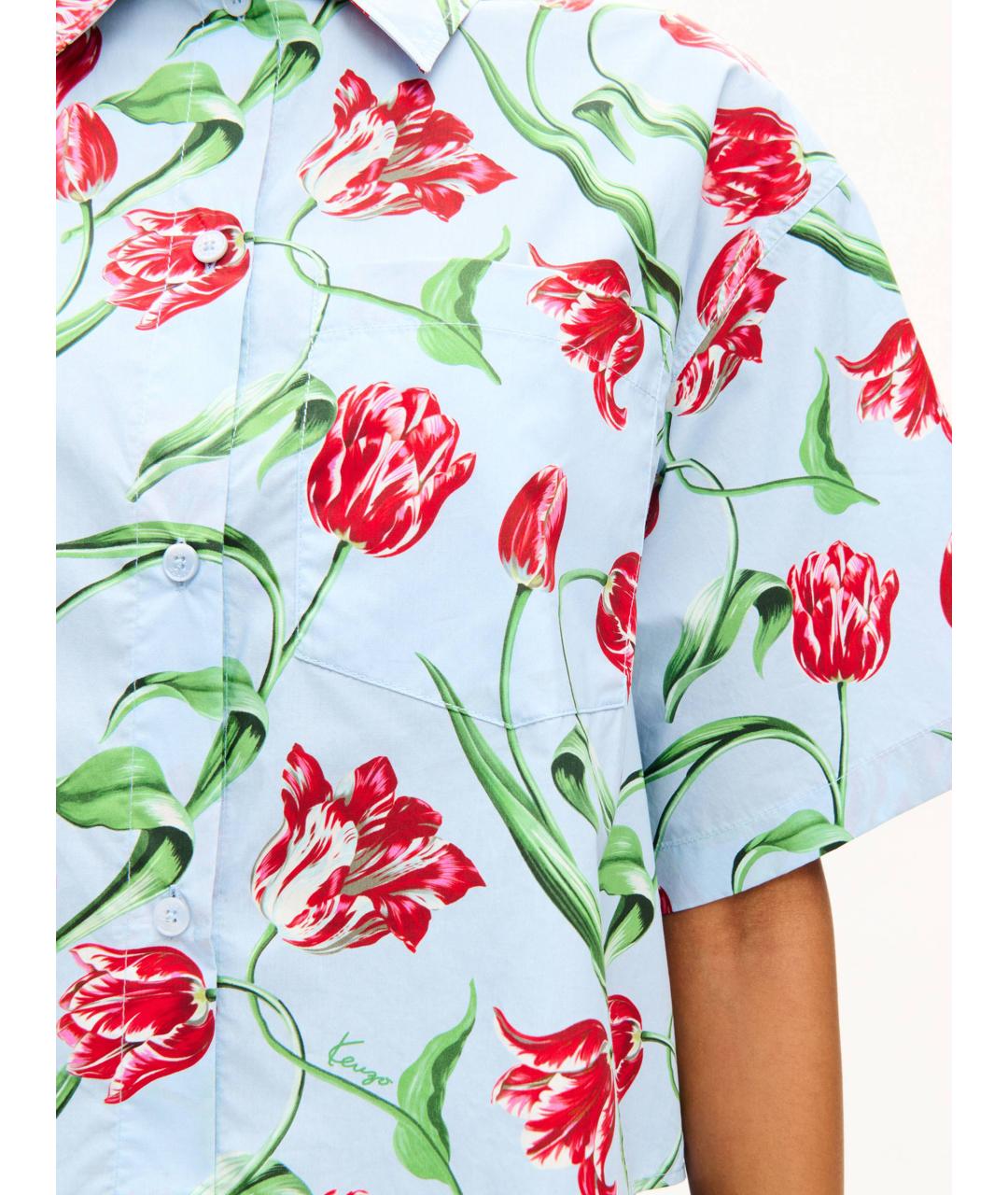 KENZO Голубая хлопковая рубашка, фото 5