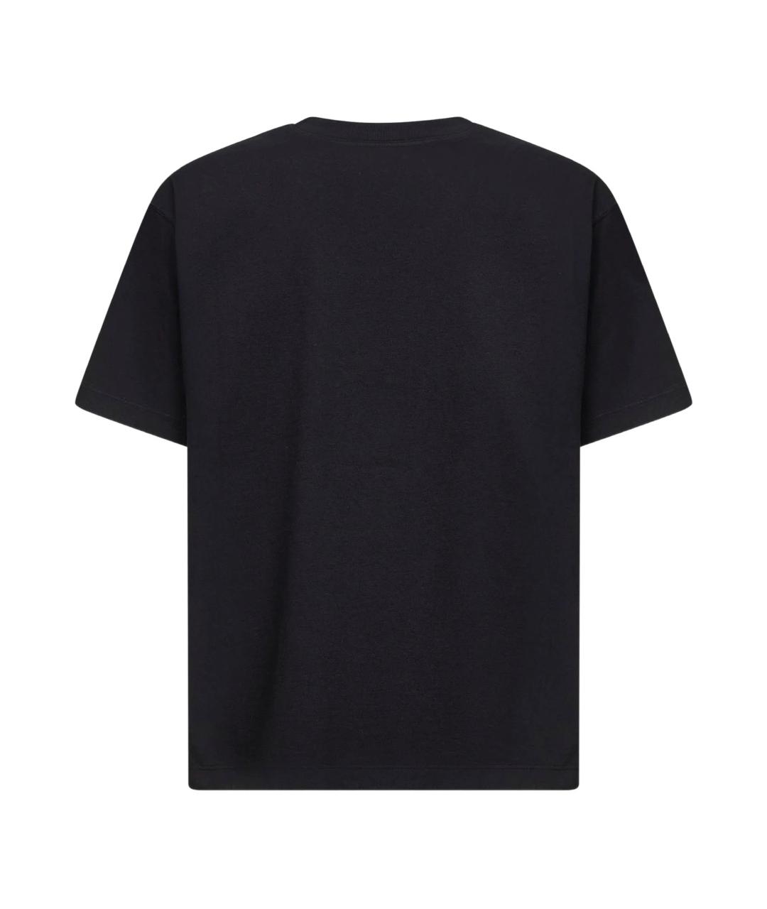 STONE ISLAND Черная хлопковая футболка, фото 2