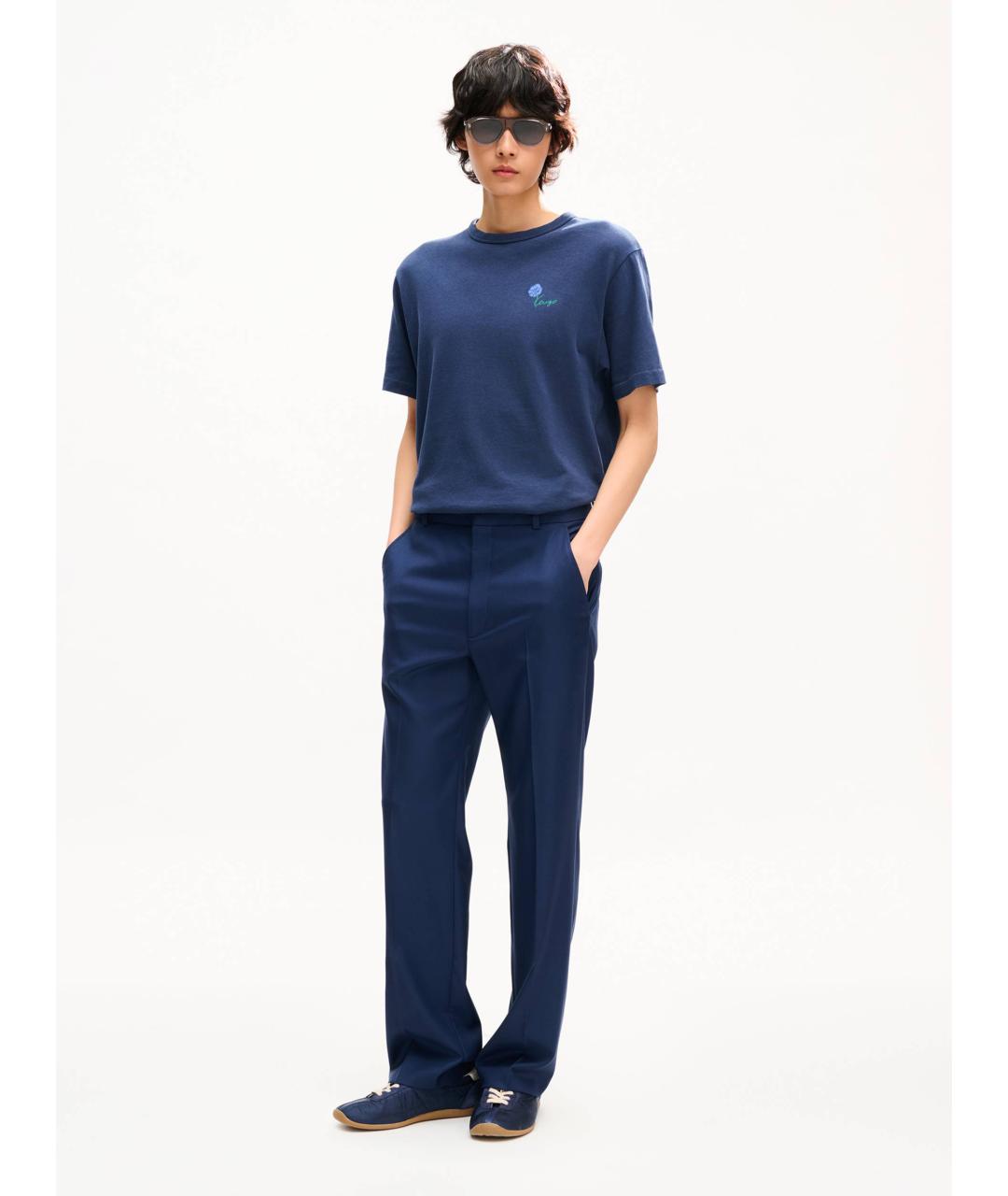 KENZO Синяя хлопковая футболка, фото 4