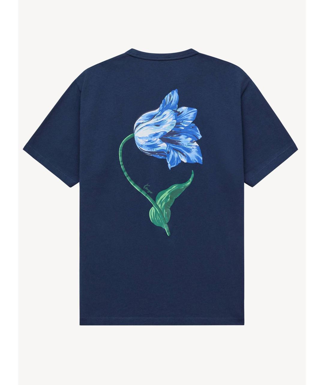 KENZO Синяя хлопковая футболка, фото 7