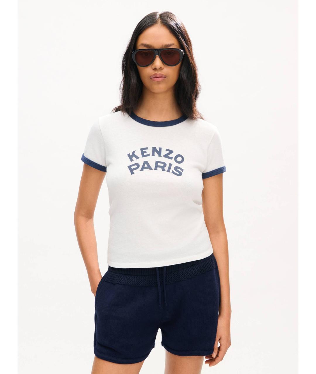 KENZO Белая хлопковая футболка, фото 3