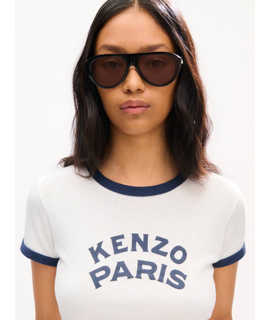 KENZO Белая хлопковая футболка, фото 5