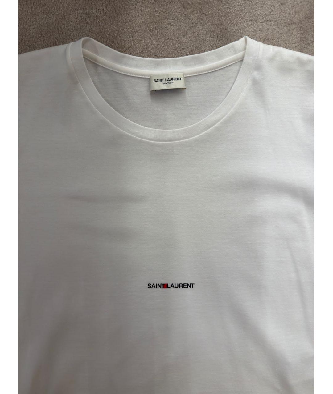 SAINT LAURENT Белая хлопковая футболка, фото 3