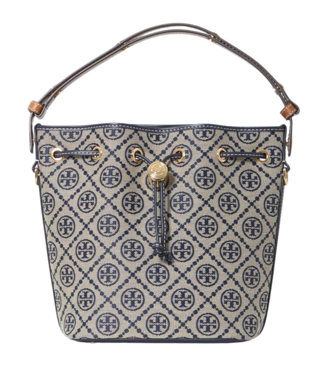 TORY BURCH Синяя хлопковая сумка через плечо, фото 1