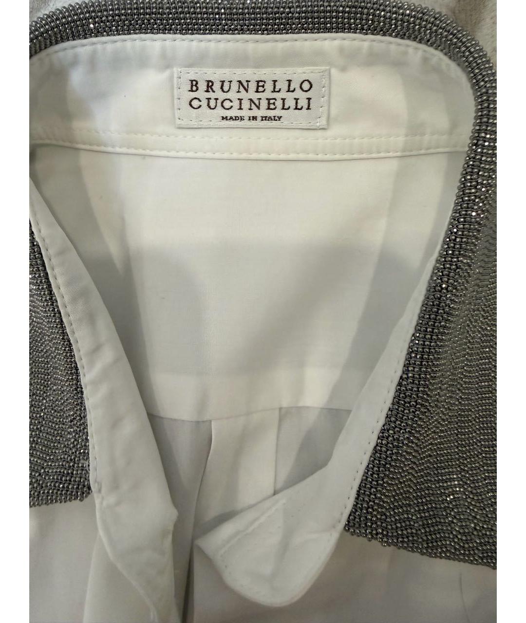 BRUNELLO CUCINELLI Белая хлопковая рубашка, фото 4