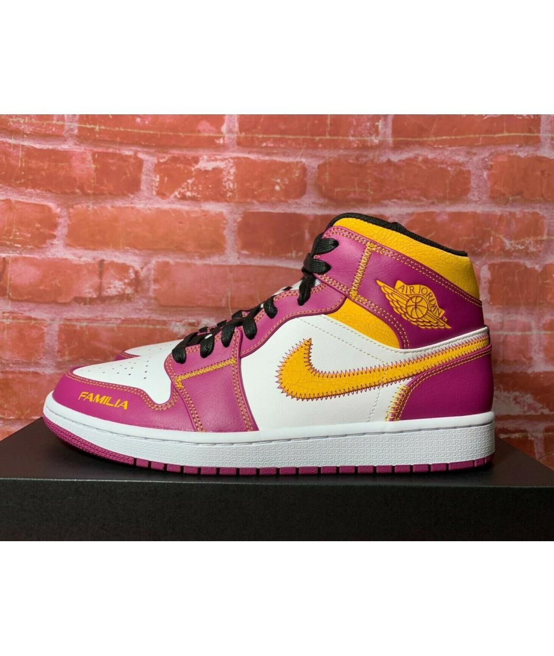 NIKE Фиолетовые кожаные высокие кроссовки / кеды, фото 5
