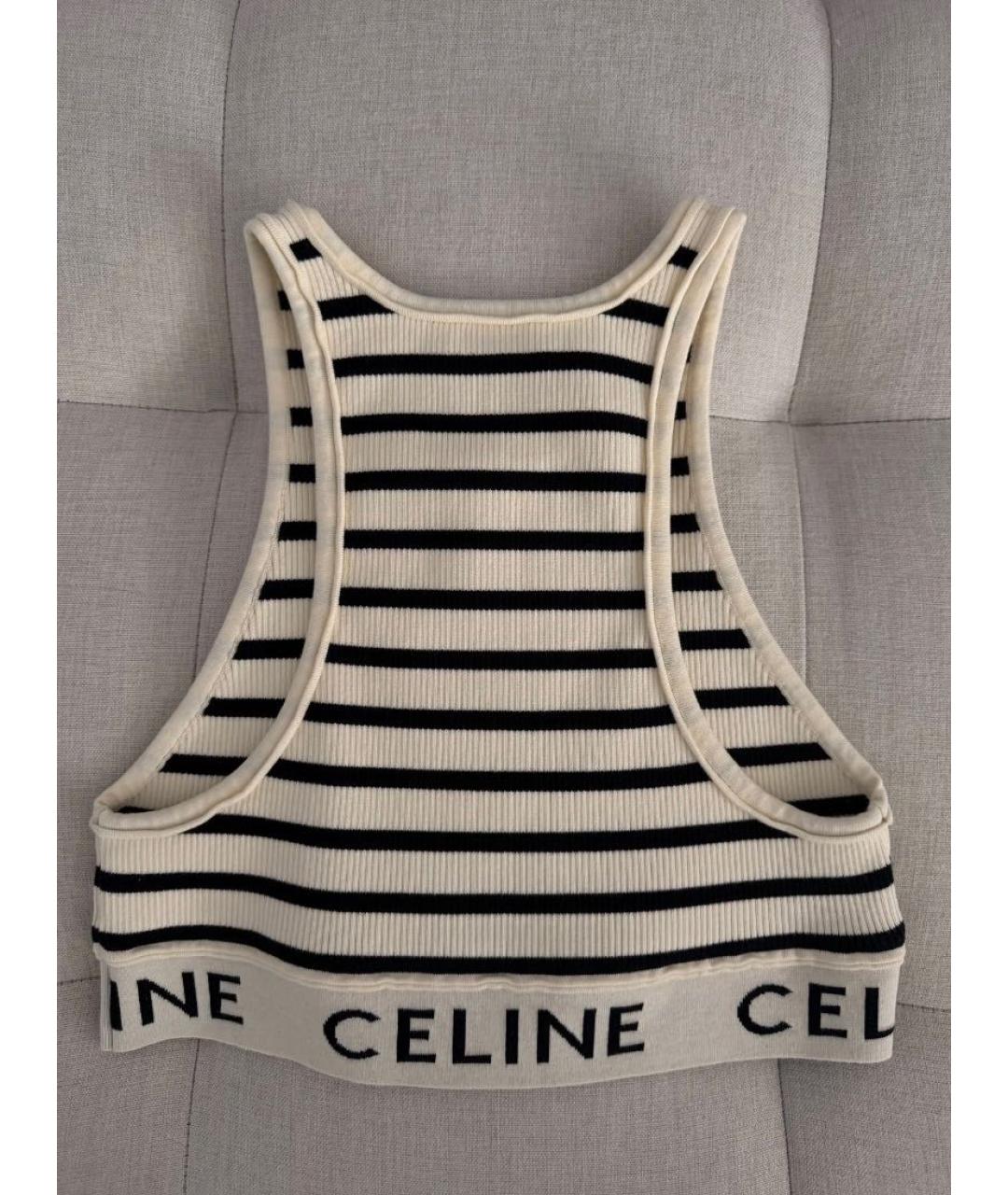 CELINE Белая хлопковая майка, фото 5