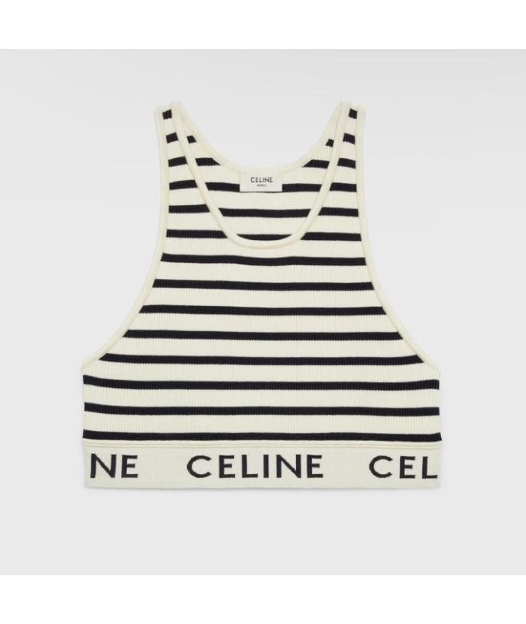 CELINE Белая хлопковая майка, фото 1