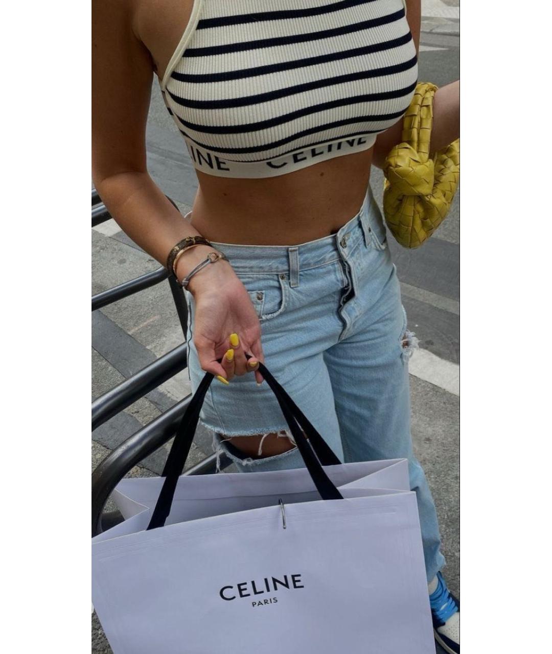 CELINE Белая хлопковая майка, фото 3