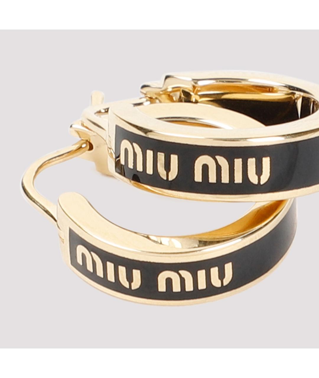 MIU MIU Черные латунные серьги, фото 3