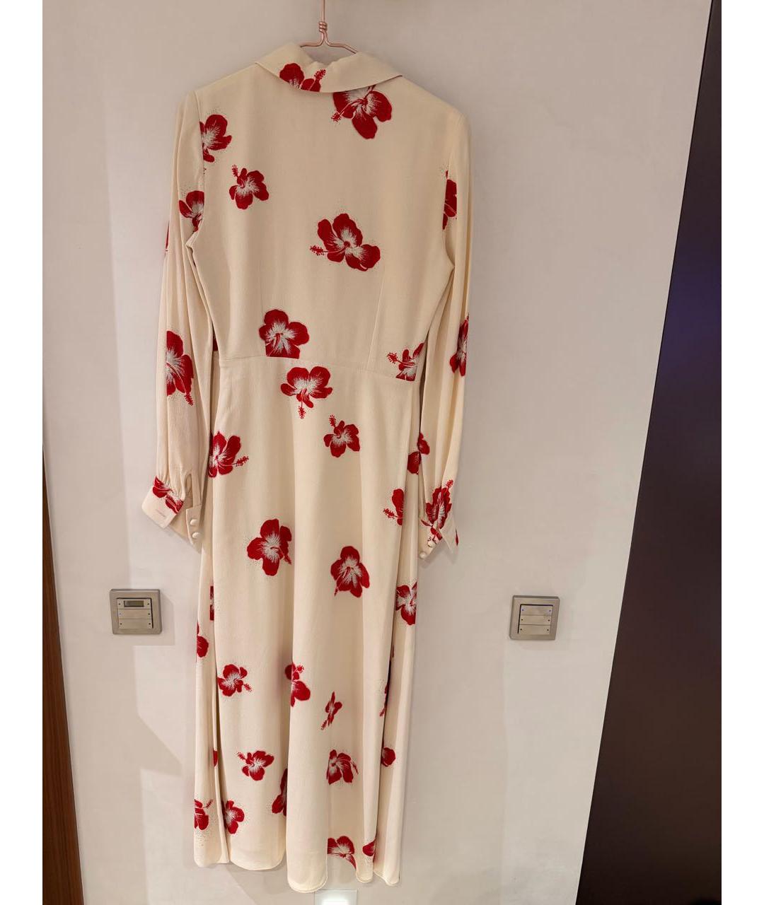 SAINT LAURENT Бежевое вискозное коктейльное платье, фото 2