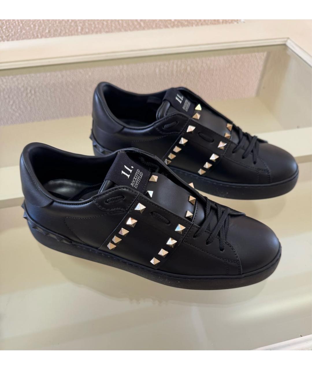 VALENTINO Черные кожаные кеды, фото 6