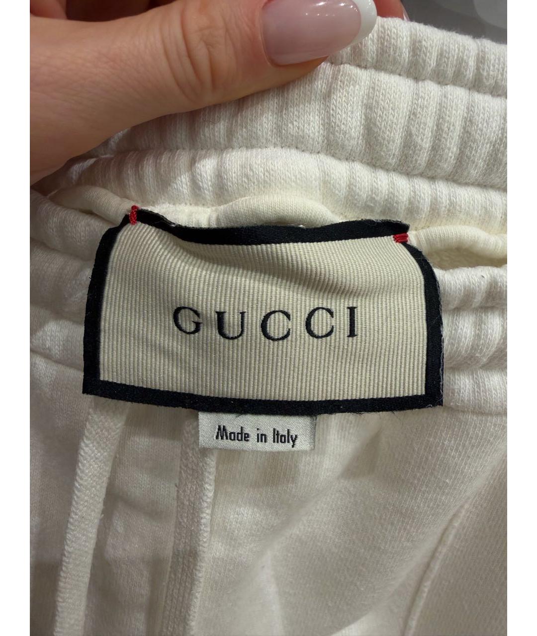 GUCCI Белые хлопковые спортивные брюки и шорты, фото 4