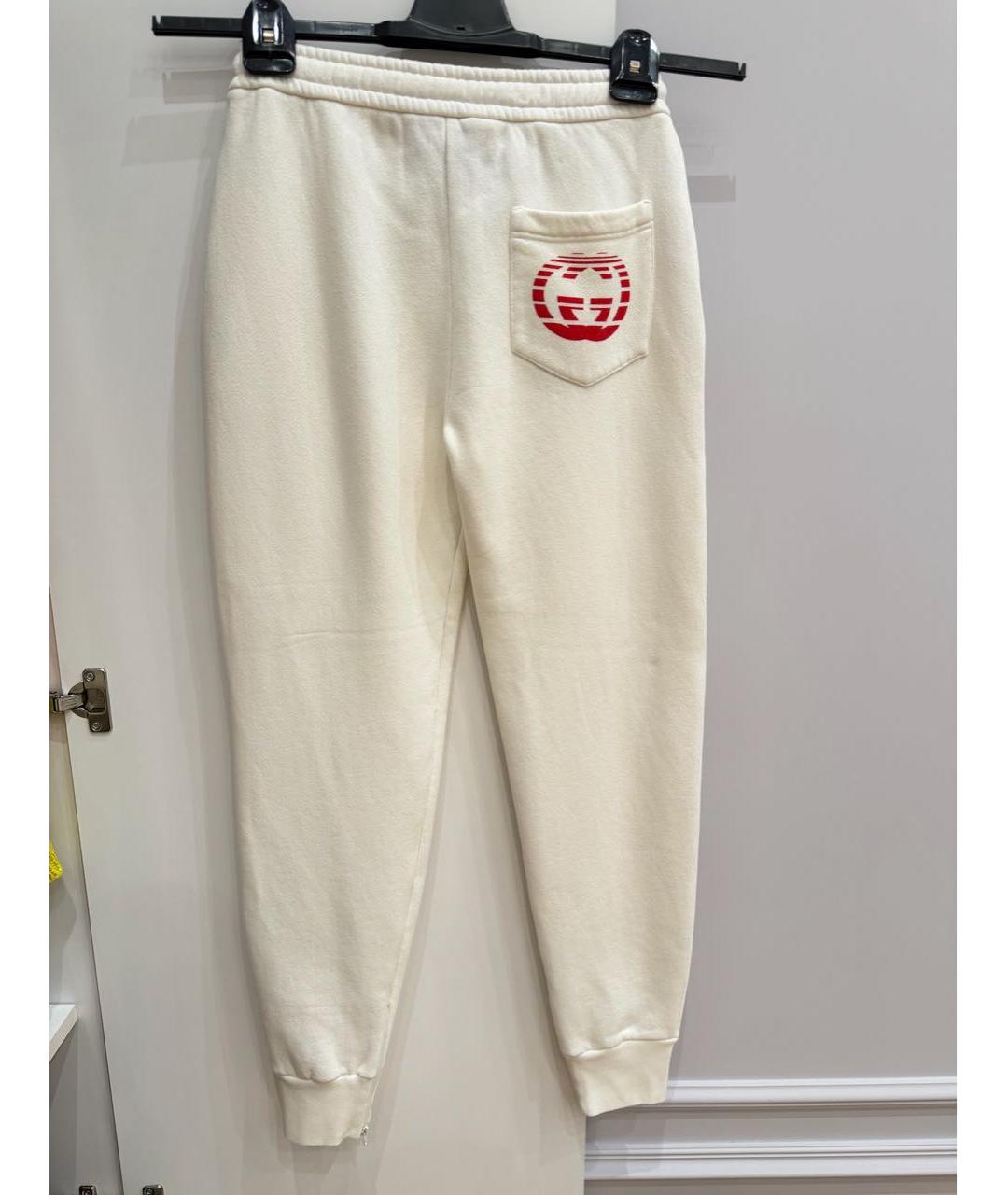 GUCCI Белые хлопковые спортивные брюки и шорты, фото 2