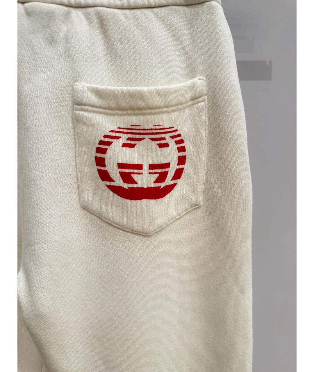 GUCCI Белые хлопковые спортивные брюки и шорты, фото 3