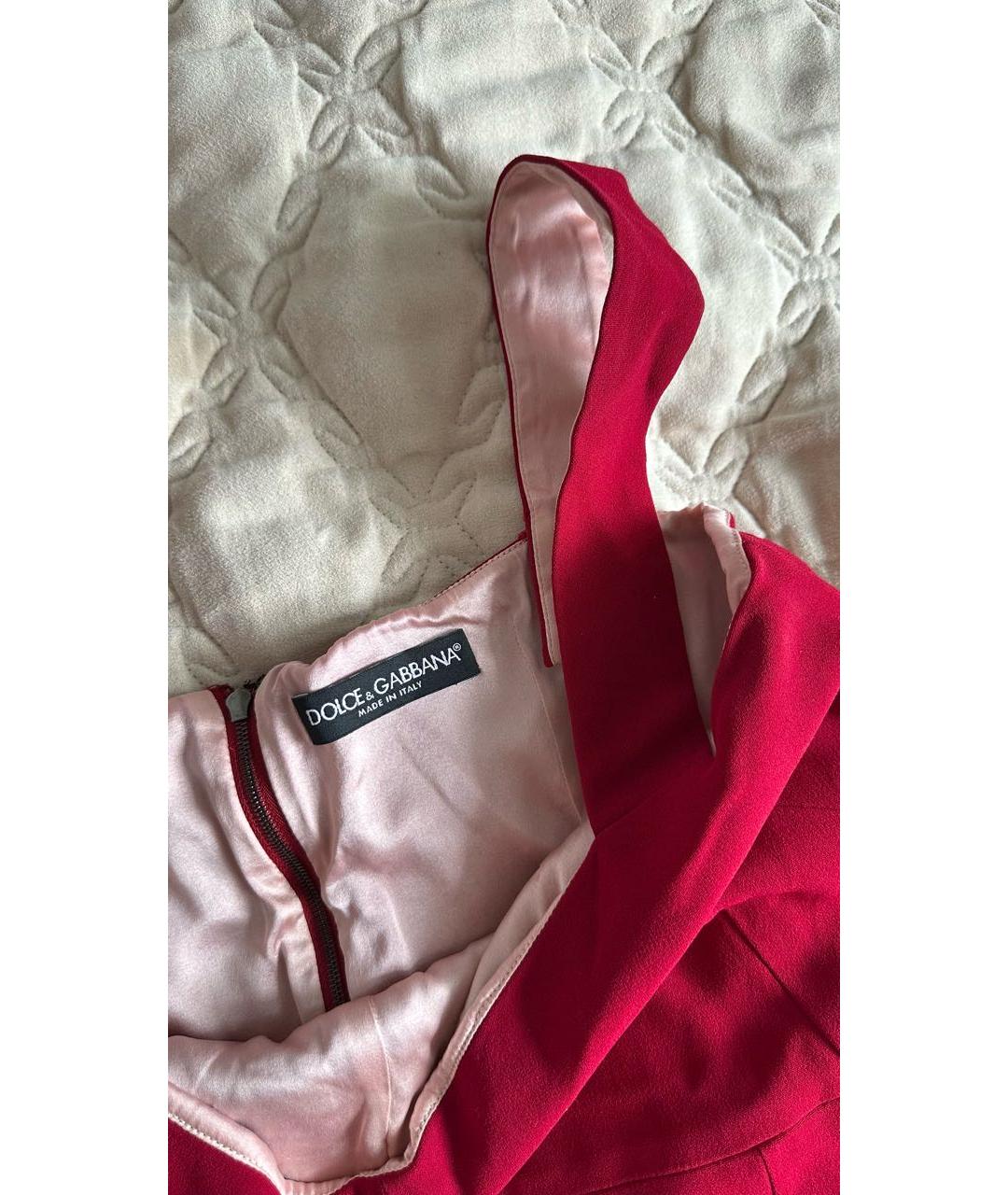 DOLCE&GABBANA Красное вискозное коктейльное платье, фото 8