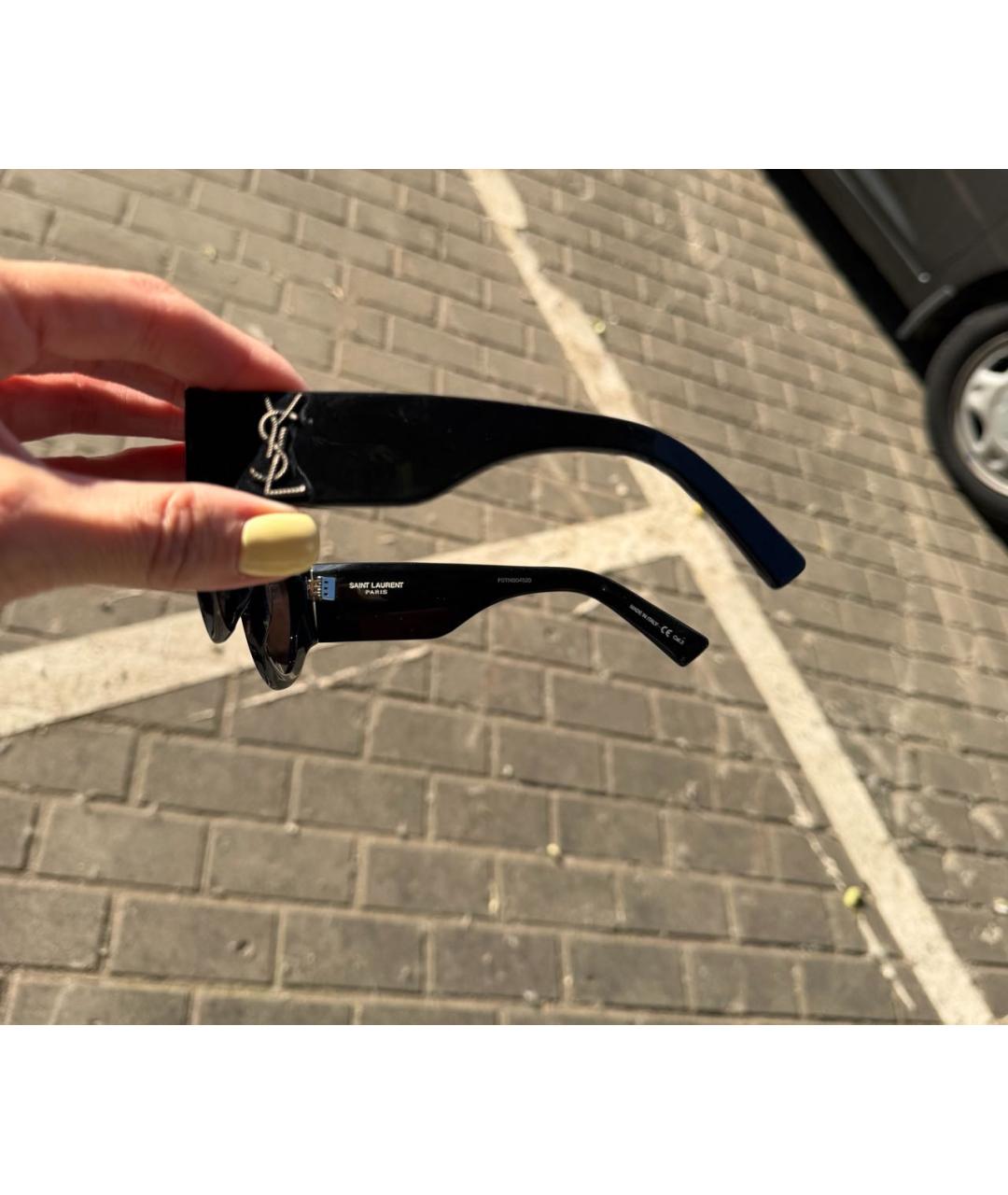 SAINT LAURENT Черные пластиковые солнцезащитные очки, фото 2